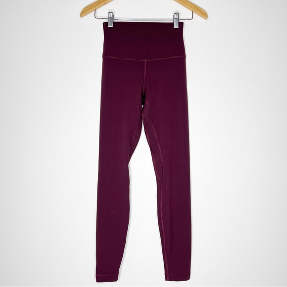 LULULEMON Align Pant 28" High Rise Cassis Red Purple NULU Full Length Tights 4 - Picture 2 of 4